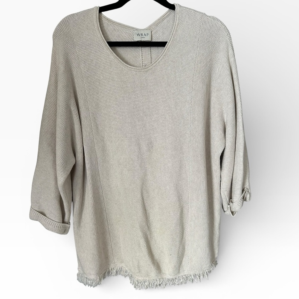 Wrap London Cream Scoop Neck Sweater US 16